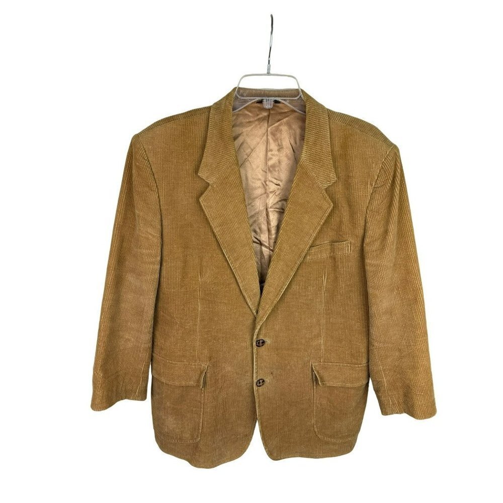 Joe Namath Blazer Signature Collection Vintage 80s 44S Short Corduroy Brown